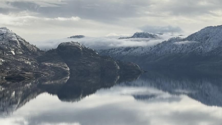 Lake sky mountain reflection