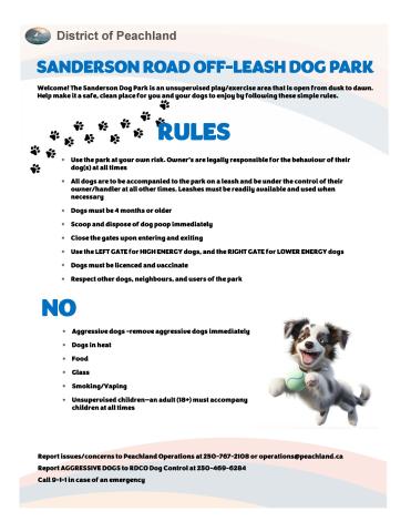 Dog park rules
